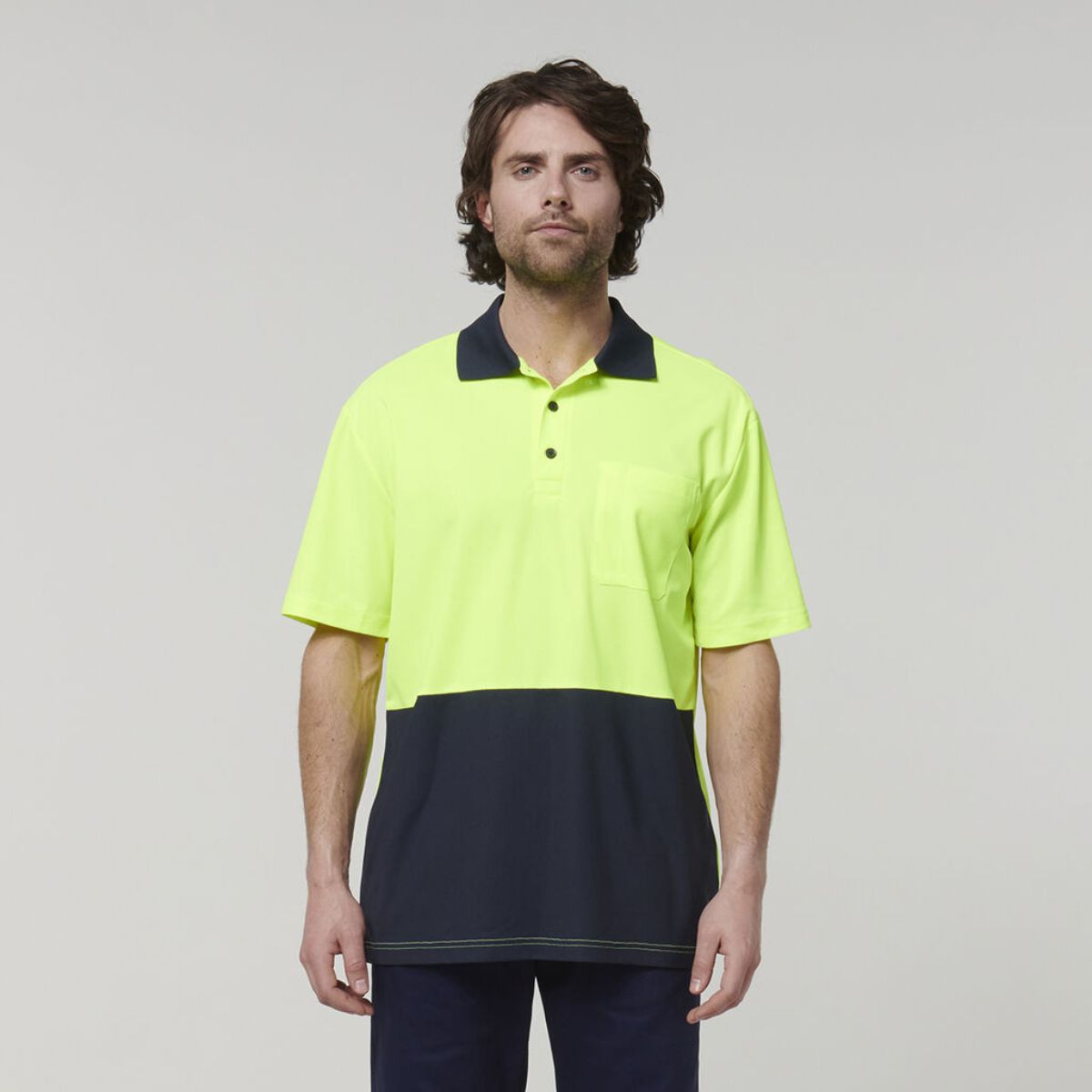 Hard Yakka Men's Short Sleeve Hi Vis Polo Y19616