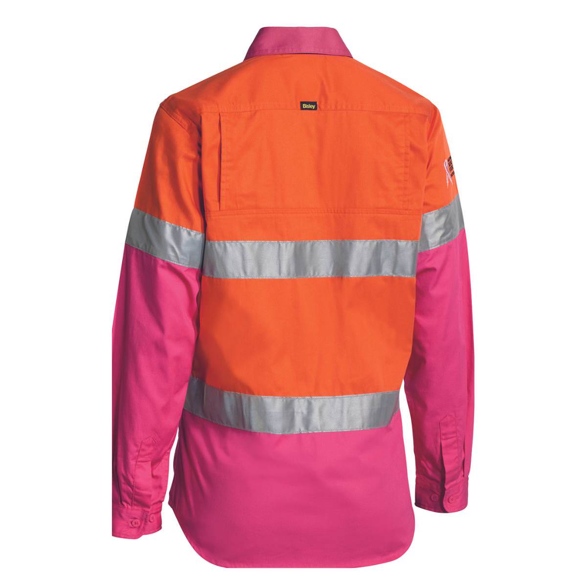 Bisley Women’s Taped Hi Vis Cool Lightweight Drill Shirt BL6696T