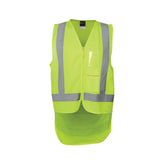 JB's Hi Vis Zip Drop Tail H Pattern (Day and Night) Safety Vest 6DNDV (Each)