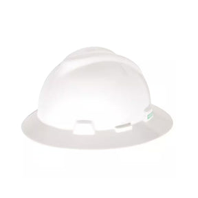 MSA V-Gard Full Brim Hard Hat, Push-Key 4pt Suspension 220925