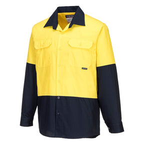 Portwest Hi-Vis Two Tone Lightweight Long Sleeve Shirt MS801