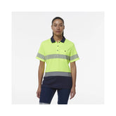 KingGee Women's Workcool Hyperfreeze Spliced Hi Vis Short Sleeve Polo Shirt With Segmented Tape K44224