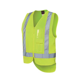 JB's Hi Vis Zip Drop Tail H Pattern (Day and Night) Safety Vest 6DNDV (Each)