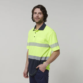 Hard Yakka Men's Short Sleeve Hi Vis Taped Polo Y19618