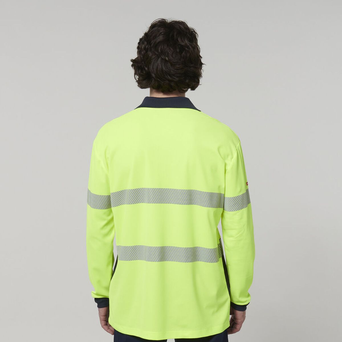 Hard Yakka Men's Long Sleeve Hi Vis Taped Polo Y19619