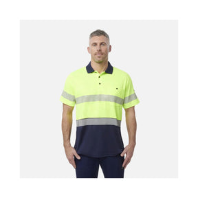 KingGee Men's Workcool Hyperfreeze Hi Vis Short Sleeve Polo Shirt With Segmented Tape K54215