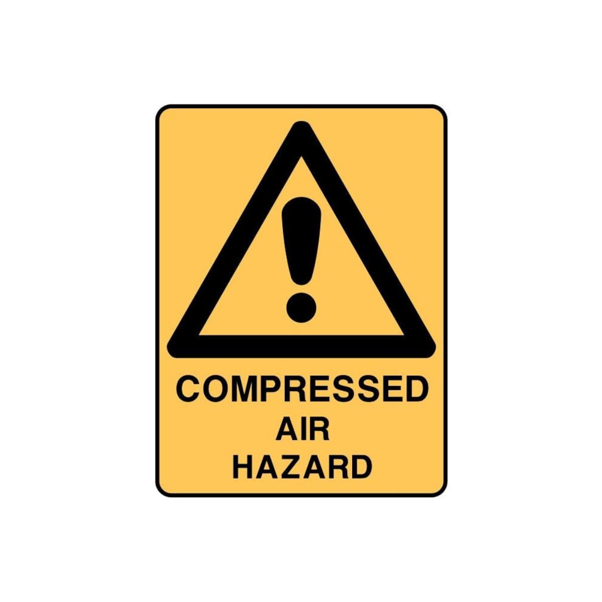 Warning Sign - Compressed Air Hazard H300mm x W225mm (Each)