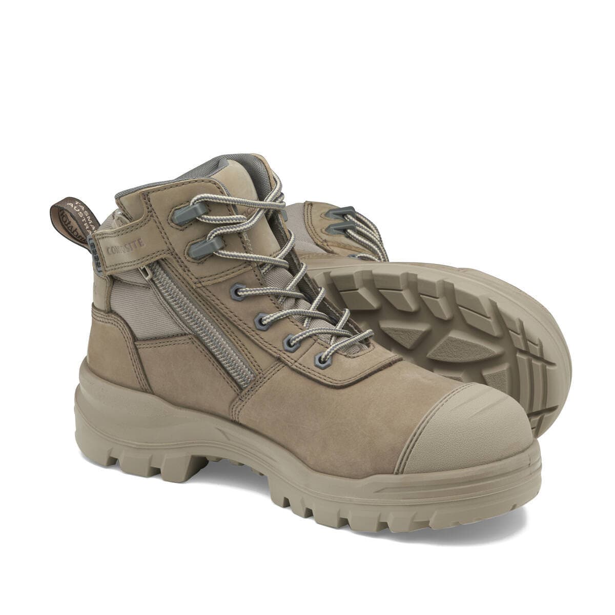 Blundstone Unisex Rotoflex  Safety Boots - Stone Nubuck #8553