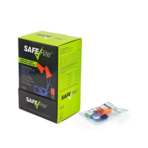 Saferite Bell Shape Disposable Class 5 Earplugs - Corded SREPBELL-C (Box of 100 Pairs)