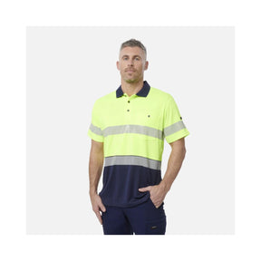 KingGee Men's Workcool Hyperfreeze Hi Vis Short Sleeve Polo Shirt With Segmented Tape K54215