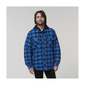 Hard Yakka Quilted Flannel Hooded Shacket Y06690