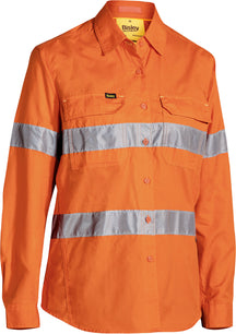 Bisley Women's X Airflow™ Taped Hi Vis Ripstop Shirt BL6416T