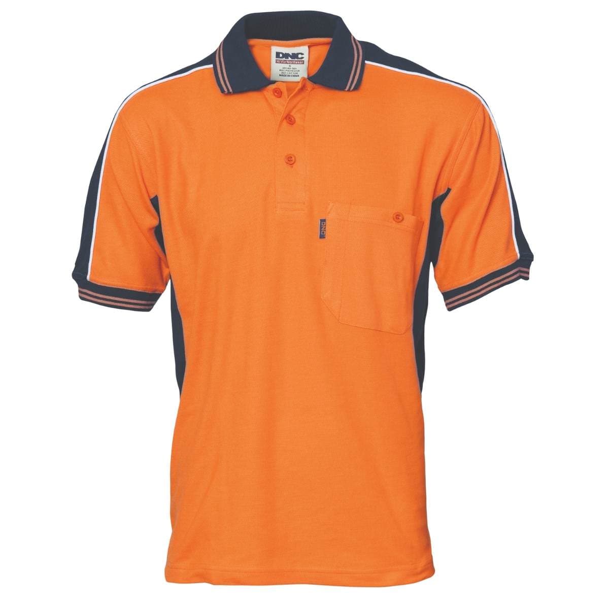 DNC Poly/Cotton Contrast Panel Polo - Short Sleeve 3895