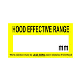 Hood Effective Range Labels (Roll of 250 labels)