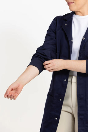 Simmons Knit Cuff Lab Coat - Unisex Navy LC-SIM-U-N