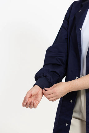 Simmons Knit Cuff Lab Coat - Unisex Navy LC-SIM-U-N