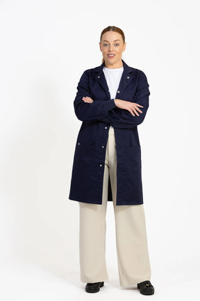 Simmons Knit Cuff Lab Coat - Unisex Navy LC-SIM-U-N