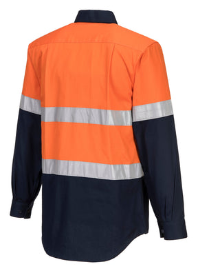 Portwest Hi-Vis Two Tone Regular Weight Long Sleeve Shirt with Tape MA101