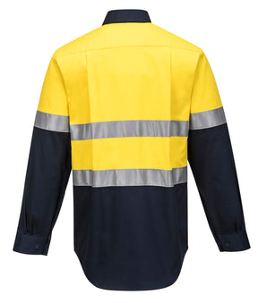 Portwest Hi-Vis Two Tone Regular Weight Long Sleeve Shirt with Tape MA101