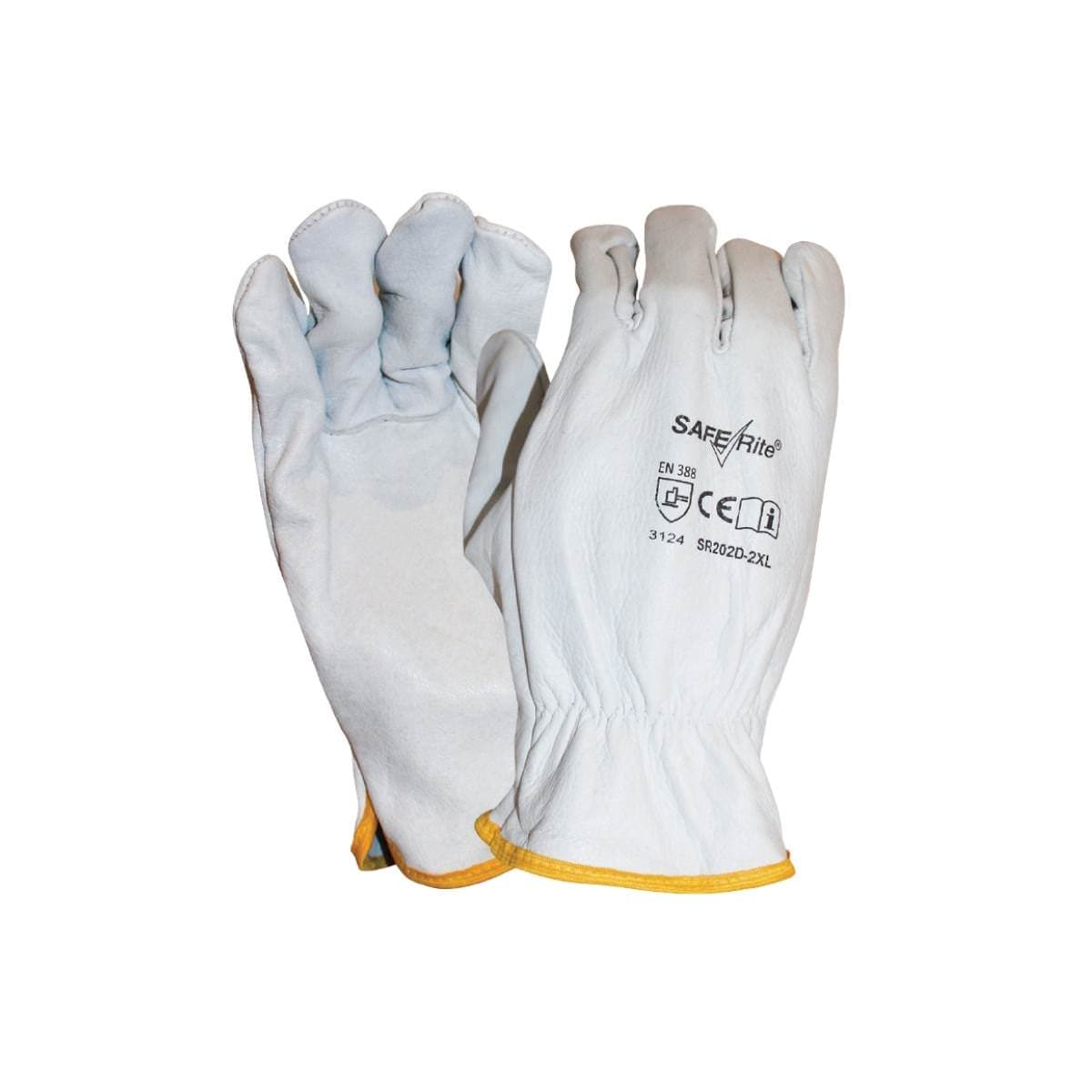 SafeRite® Driver Rigger Glove Cow Grain SR202D (Pack of 12)