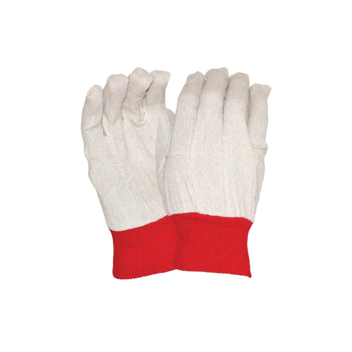 SafeRite® Ladies Red Cuff Cotton Drill Glove SR747W (Pack of 12)