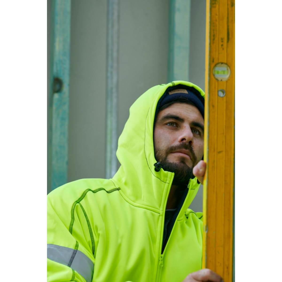 Bisley Taped Hi Vis Zip Fleece Hoodie With Sherpa Lining BK6988T