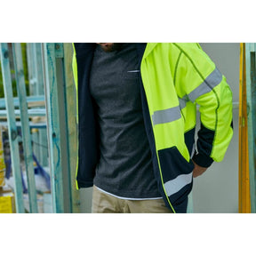 Bisley Taped Hi Vis Zip Fleece Hoodie With Sherpa Lining BK6988T