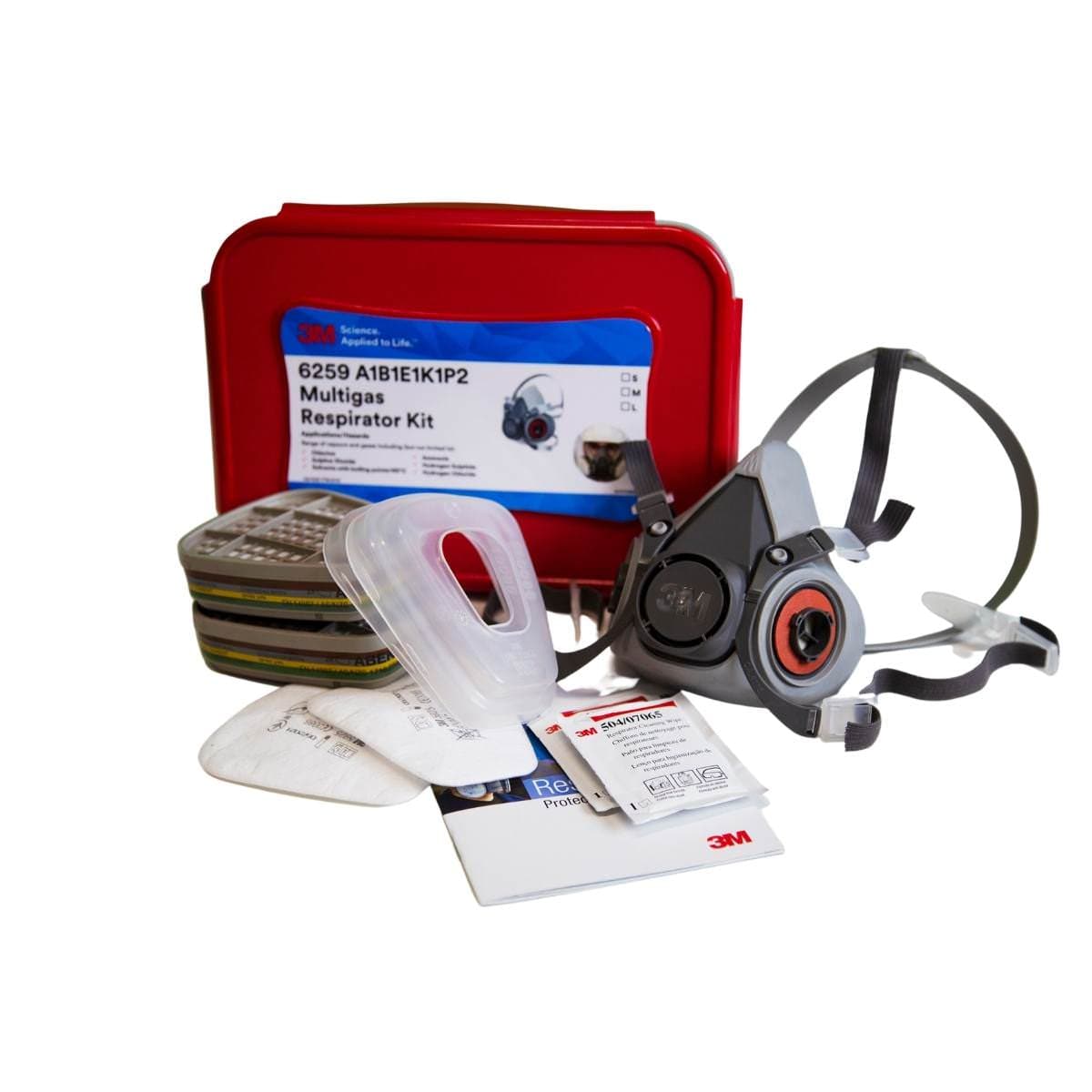 3M™ Multi-Gas Respirator Kit 6259, includes Half Face Respirator 6200 (Each)