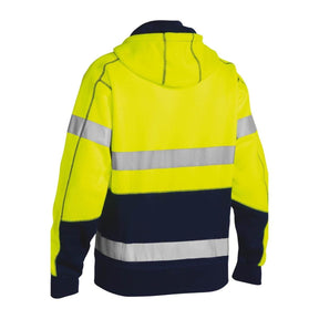 Bisley Taped Hi Vis Zip Front Fleece Hoodie BK6819T