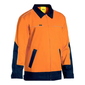 Bisley Hi Vis Drill Jacket With Liquid Repellent Finish BJ6917