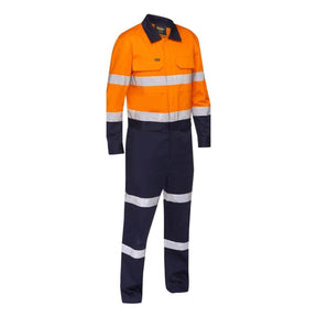 Bisley Taped Hi Vis Work Coverall With Waist Zip Opening BC6066T