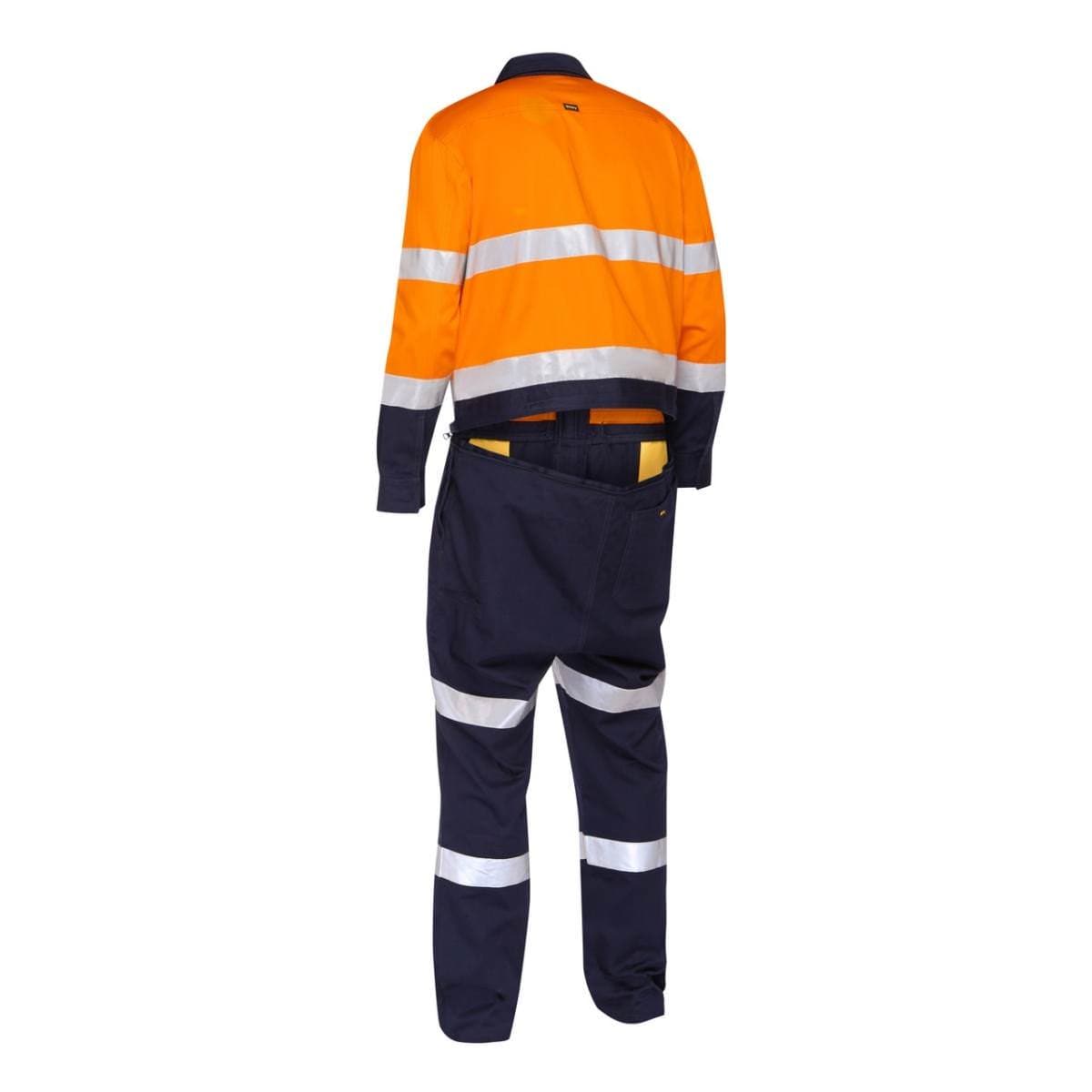 Bisley Taped Hi Vis Work Coverall With Waist Zip Opening BC6066T