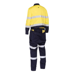 Bisley Taped Hi Vis Work Coverall With Waist Zip Opening BC6066T