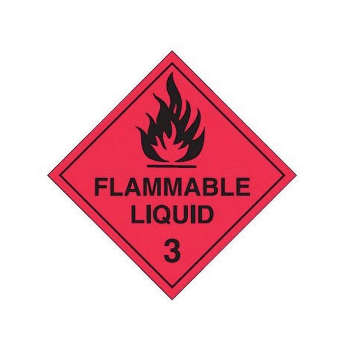 Flammable Liquid 3 Labels 25 x 25mm (Roll of 1000)