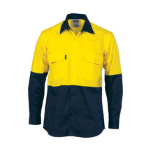 DNC HiVis Two Tone Cotton Drill Vented Shirt L/S 3981