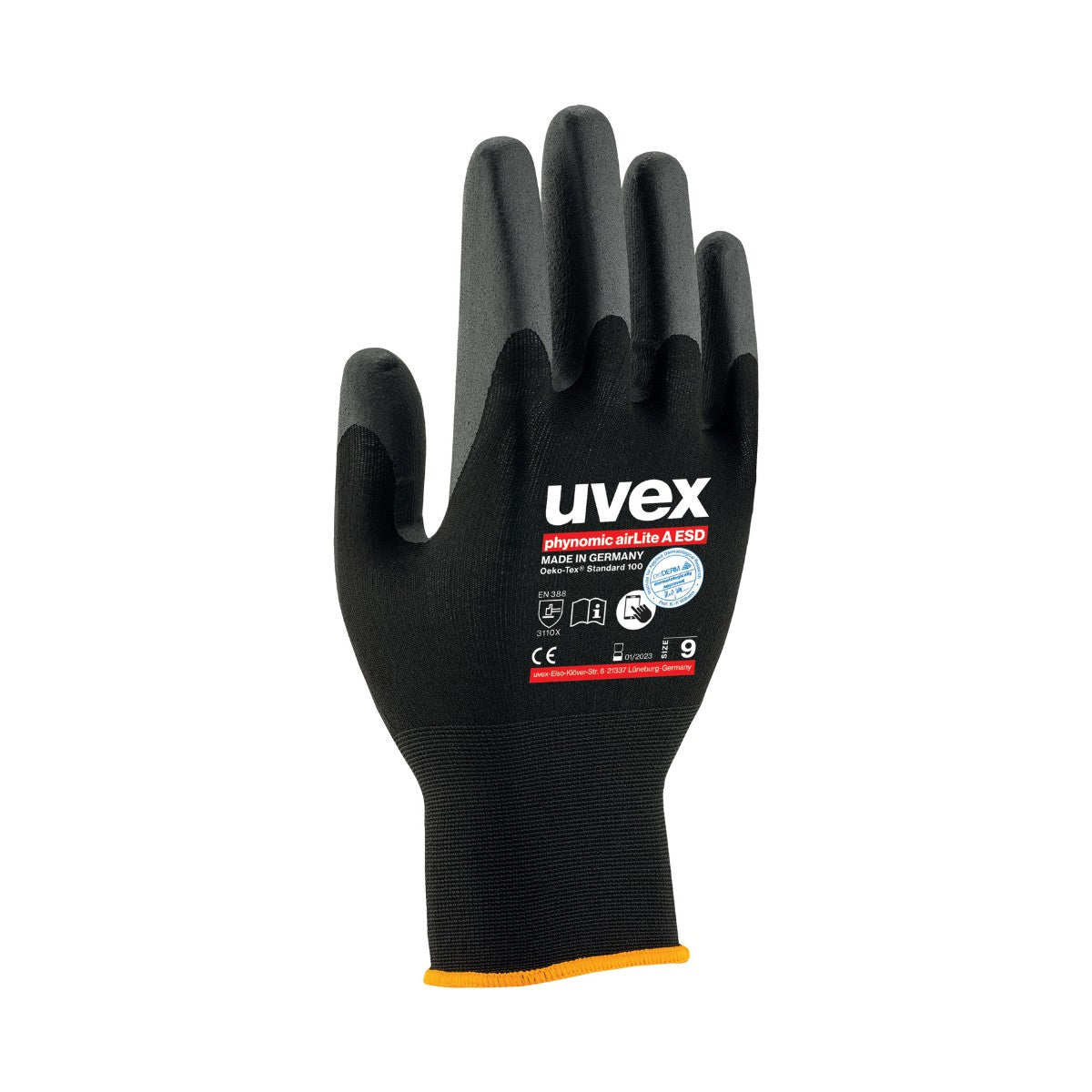 uvex Assembly Gloves Phynomic AirLite A ESD 60038 (Pack of 10)