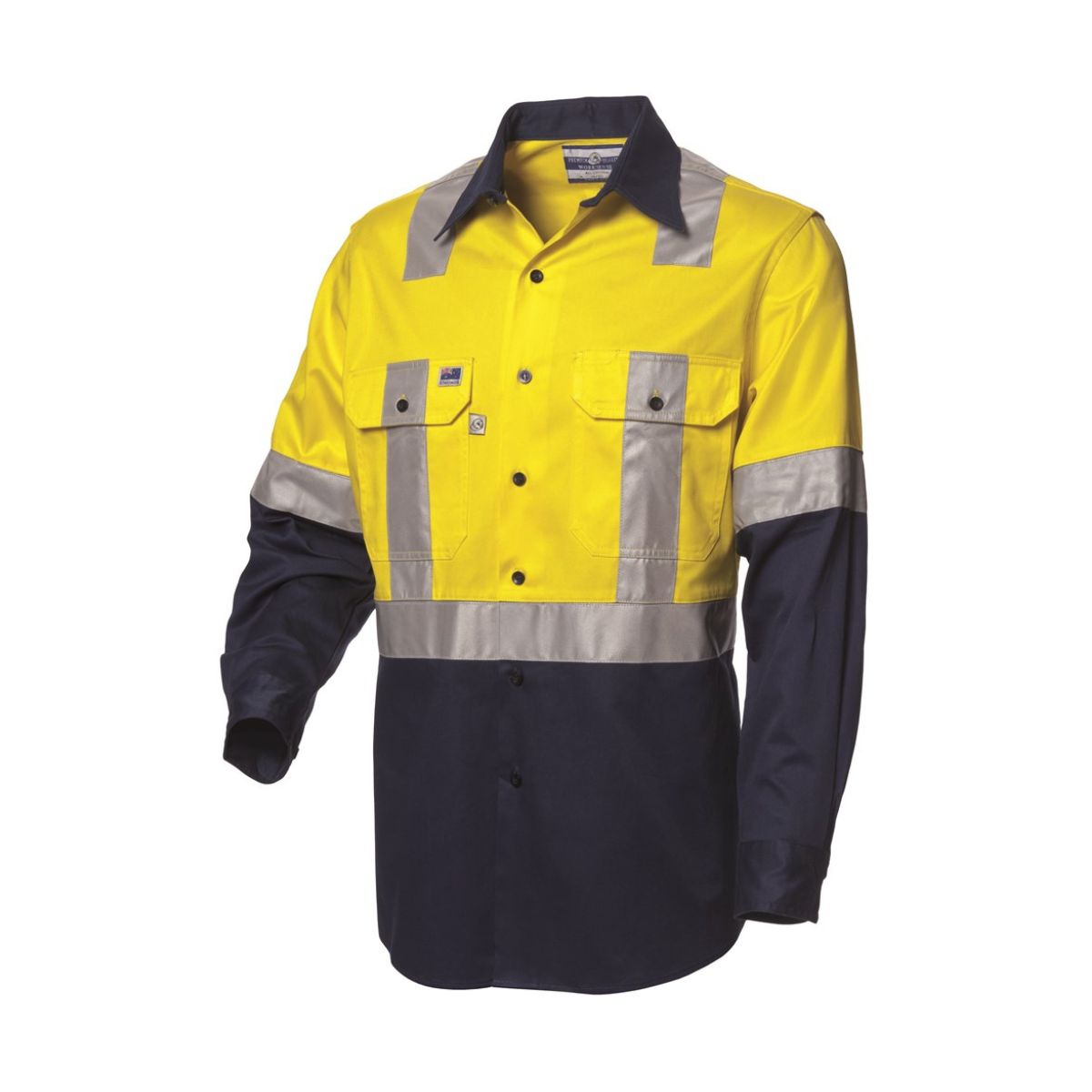 Beaver Men's Hi-Vis Button-Up Shirt with H-Reflective Tape WS9586498YN-XL