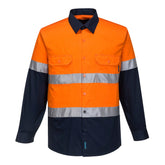 Portwest Hi-Vis Two Tone Lightweight Long Sleeve Shirt with Tape MA801