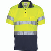 DNC HiVis D/D Cool Breathe Polo Shirt With CSR R/Tape - Short Sleeve 3715