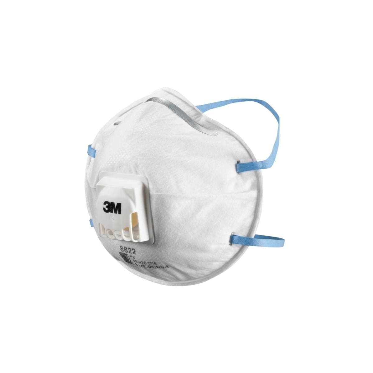 3M™ Cupped Particulate Respirator 8822, P2, valved, (Pack of 10)