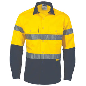 DNC HiVis Two Tone Drill Shirts With 3M8906 R/Tape - Long Sleeve 3736