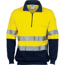DNC HiVis Two Tone 1/2 Zip Cotton Fleecy Windcheater with 3M Reflective Tape 3925