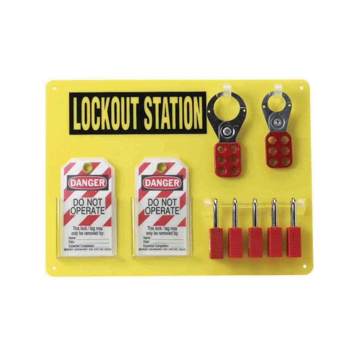 Brady 5 Lock Board (Filled with Brady Safety Padlocks)