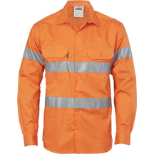 DNC HiVis Cool-Breeze Cotton Shirt with Generic R/Tape - Long sleeve 3967