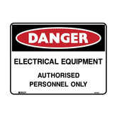 Danger Electrical Equipment Authorised Personnel Only 125 x 90mm Self Adhesive (Pack of 5) Sign
