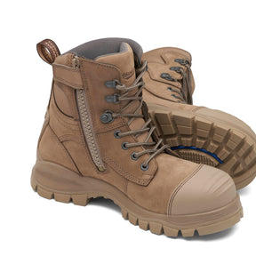 Blundstone Unisex Zip Up Series Safety Boots- Stone #984