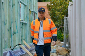 Bisley Taped Two Tone Hi Vis Bomber Jacket with Padded Lining BJ6730T