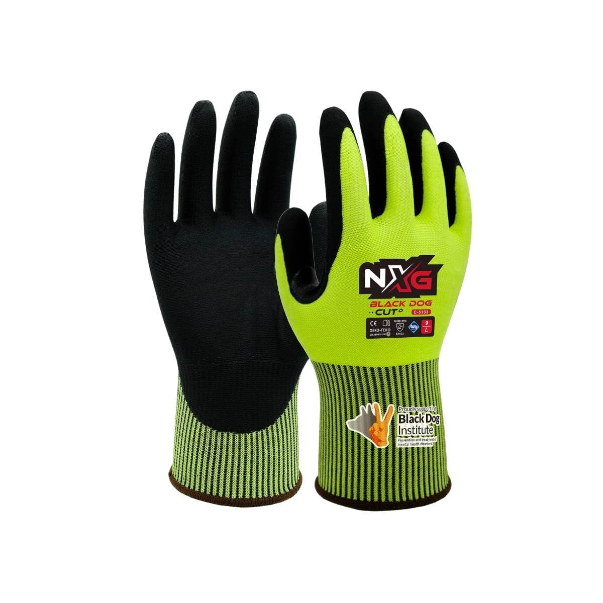 NXG Therm Grip Cut D Cut Resistant Winter Safety Gloves T-3211 (Cut Level  D) (Min Qty 12)