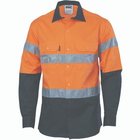 DNC HiVis Cool-Breeze Cotton Shirt with Generic R/Tape - Long sleeve 3966