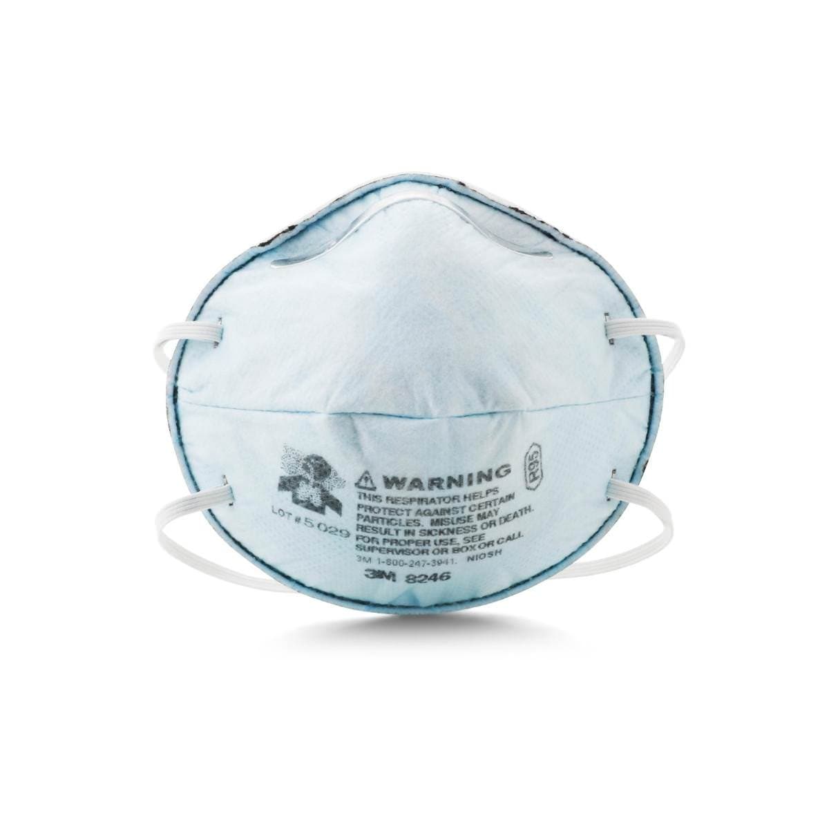 3M™ Cupped Particulate Respirator 8246, P2, with Nuisance Level* Acid Gas Relief (Pack of 20)